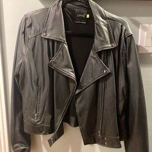 Lysse black leather jacket